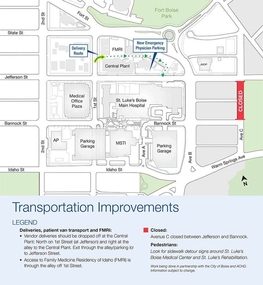 Construction And Road Projects Around St. Luke’s Boise Advance